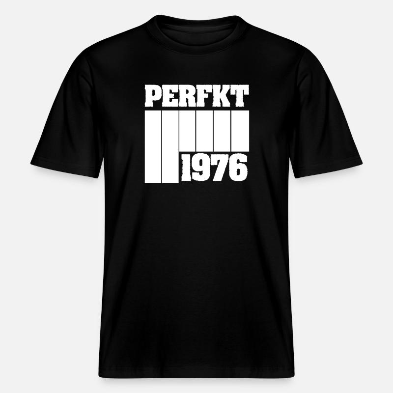 Unique 1976 -  T-shirt unisexe RELAXED FIT en coton bio - noir