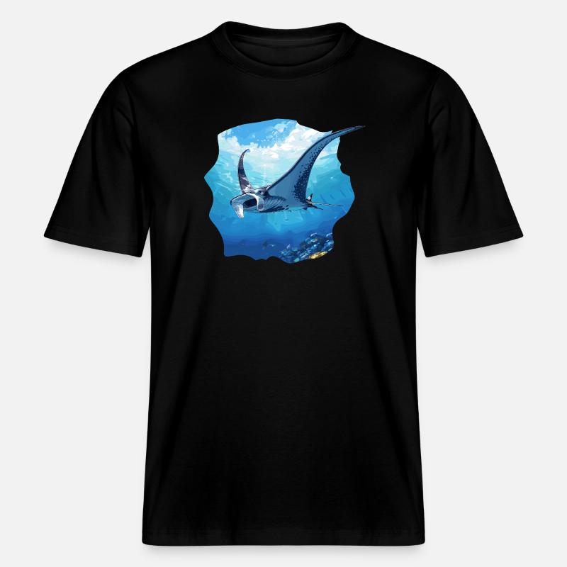 Rays Manta Rays - RELAXED FIT Unisex Organic T-Shirt - black
