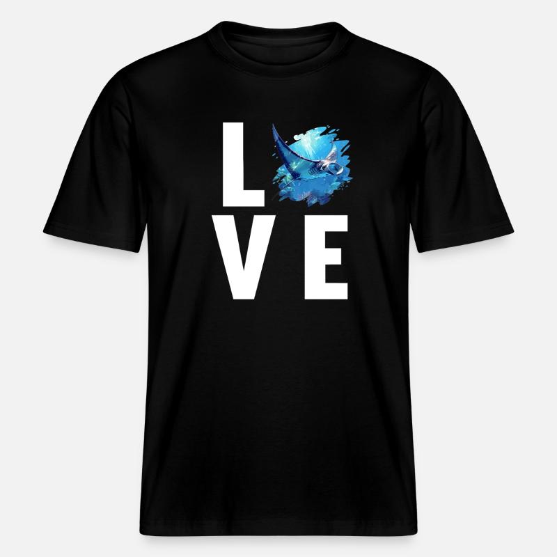 Rochen Mantarochen -  RELAXED FIT Unisex Organic T-Shirt - Schwarz