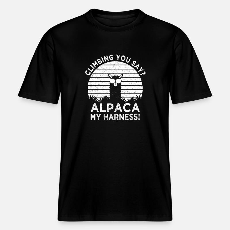 Alpaga My Harness Climbing Tee -  T-shirt unisexe RELAXED FIT en coton bio - noir