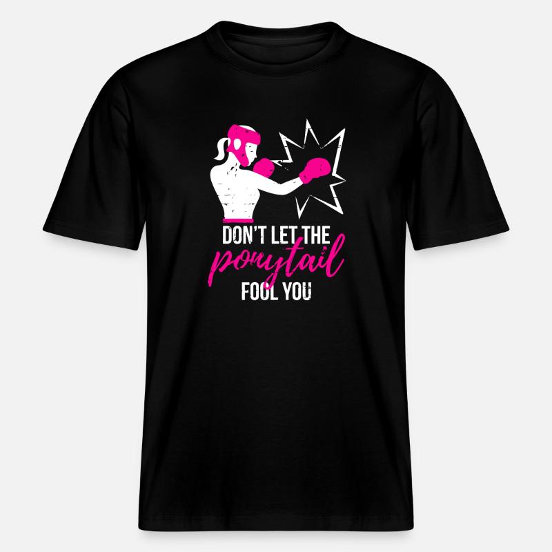 Puissance de queue de cheval percutante -  T-shirt unisexe RELAXED FIT en coton bio - noir