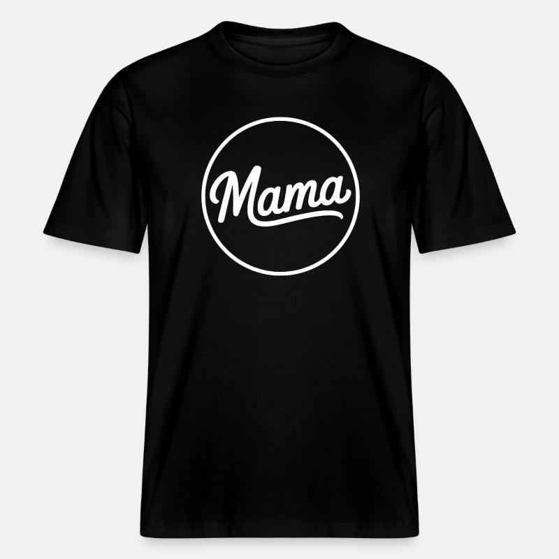 Mama Script Circle Logo Tee - RELAXED FIT Unisex Organic T-Shirt - black