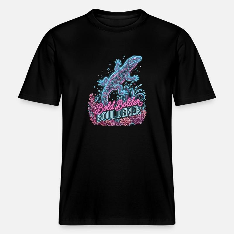 Bouldering Bold Bolder Boulderer -  T-shirt unisexe RELAXED FIT en coton bio - noir