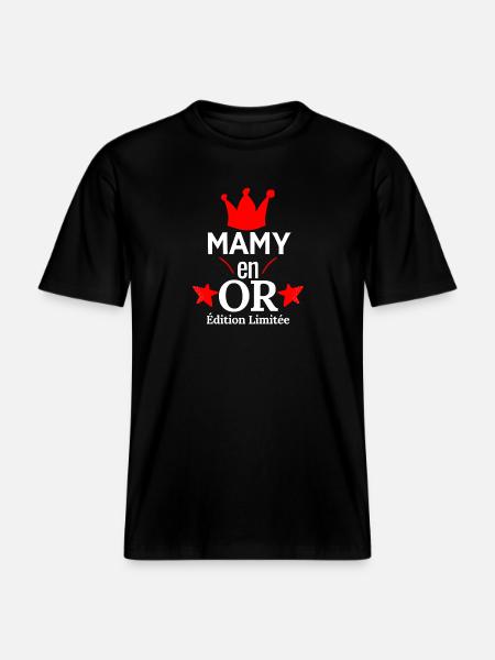 Mamy en OR Édition Limitée -  T-shirt unisexe RELAXED FIT en coton bio - noir