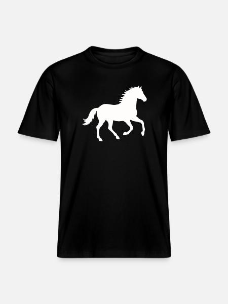 Silhouette d’un cheval sauvage - T-shirt unisexe RELAXED FIT en coton bio - noir