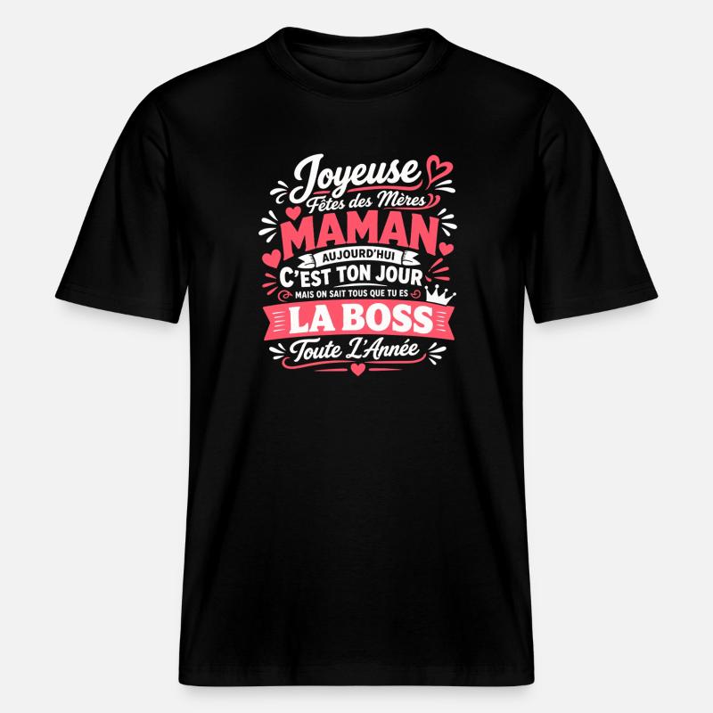 Maman  -  T-shirt unisexe RELAXED FIT en coton bio - noir