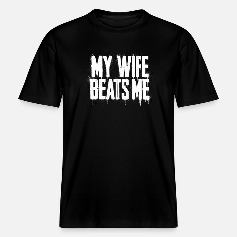 Texte grunge avec des éclaboussures -  T-shirt unisexe RELAXED FIT en coton bio - noir