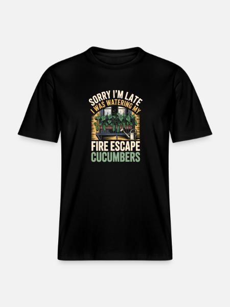 Gurken gießen | Balkongarten Humor -  RELAXED FIT Unisex Organic T-Shirt - Schwarz