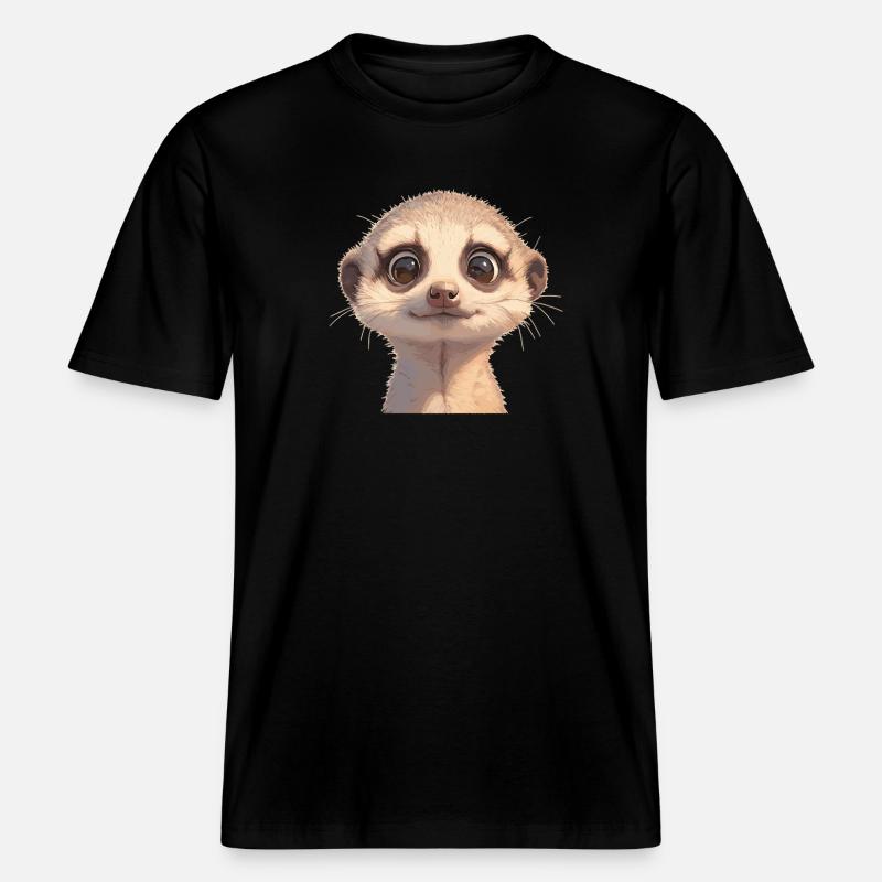 Suricate Erdmännchen -  T-shirt unisexe RELAXED FIT en coton bio - noir