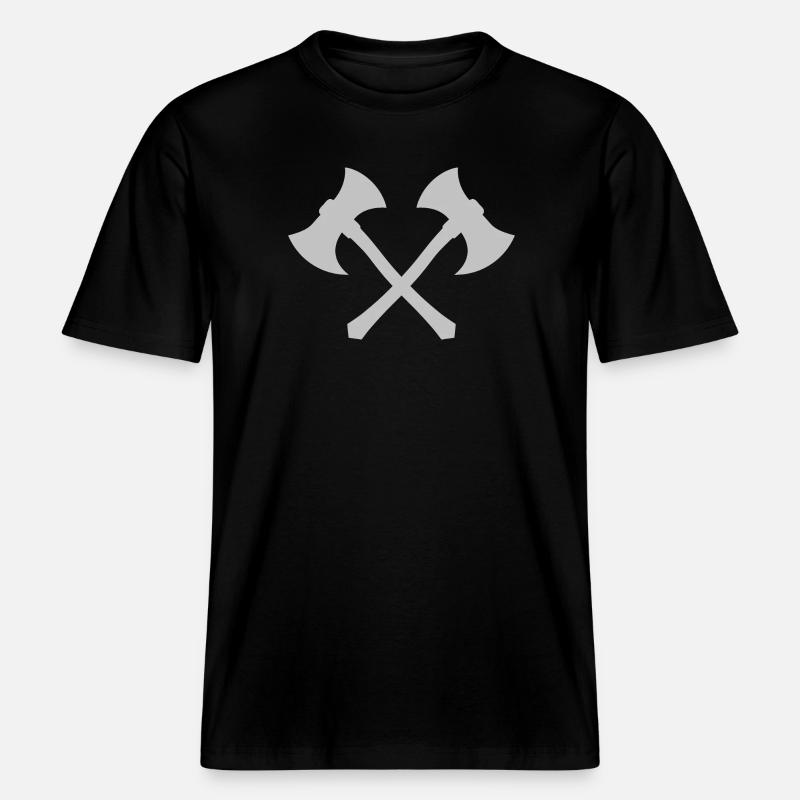 Hache transversale -  T-shirt unisexe RELAXED FIT en coton bio - noir