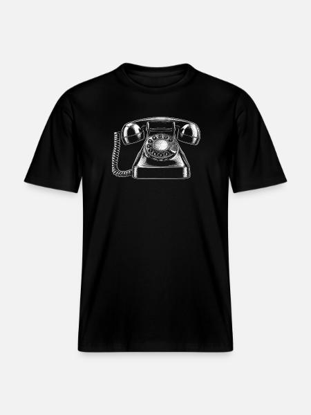 telephone -  RELAXED FIT Unisex Organic T-Shirt - black
