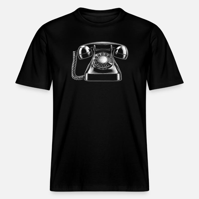 Telefon -  RELAXED FIT Unisex Organic T-Shirt - Schwarz
