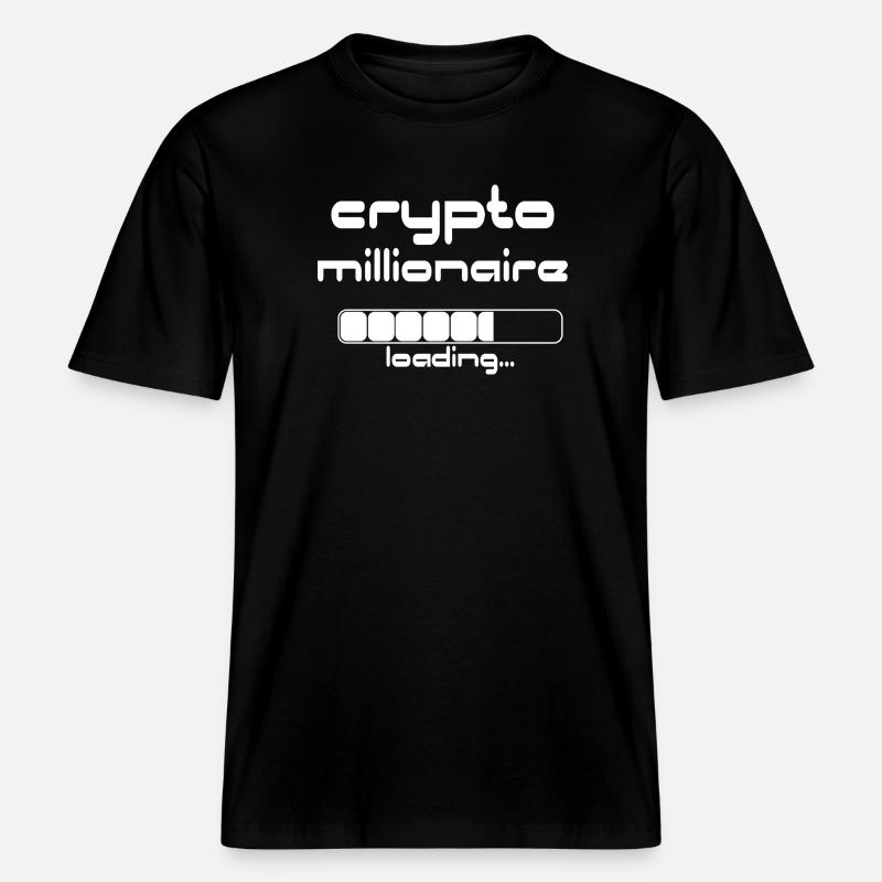 Crypto Millionaire Loading Funny Bitcoin ETH -  RELAXED FIT Unisex Organic T-Shirt - Schwarz