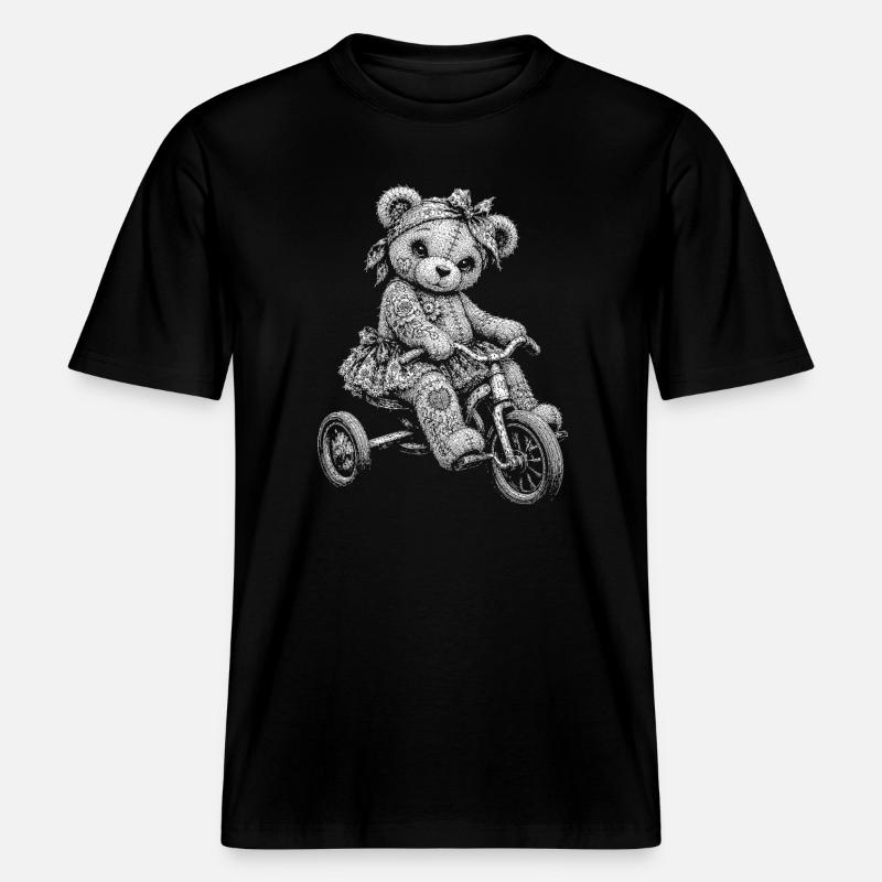 Teddybär - RELAXED FIT Unisex Organic T-Shirt - Schwarz
