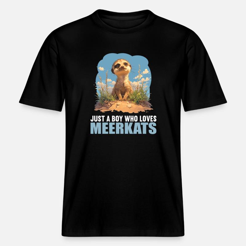 Suricate Erdmännchen -  T-shirt unisexe RELAXED FIT en coton bio - noir