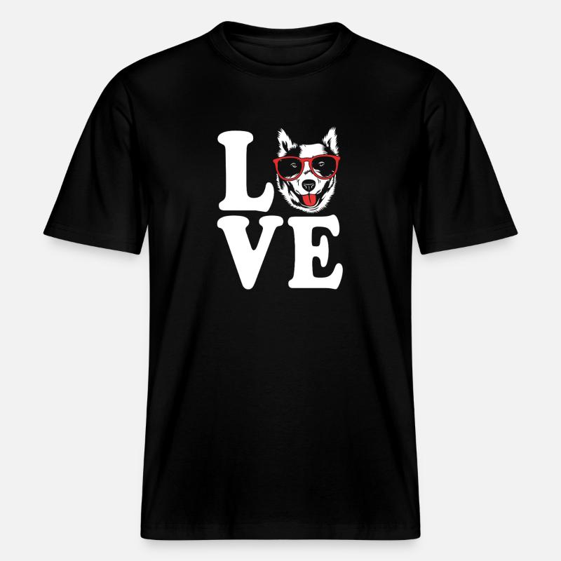 Bouvier australien chien - T-shirt unisexe RELAXED FIT en coton bio - noir