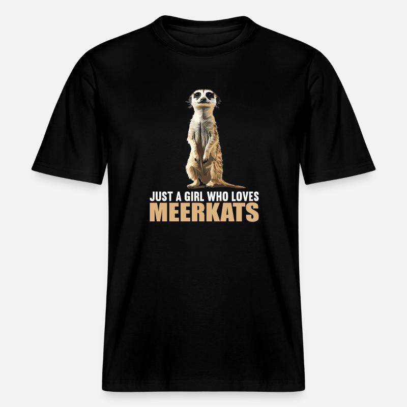 Suricate Erdmännchen -  T-shirt unisexe RELAXED FIT en coton bio - noir