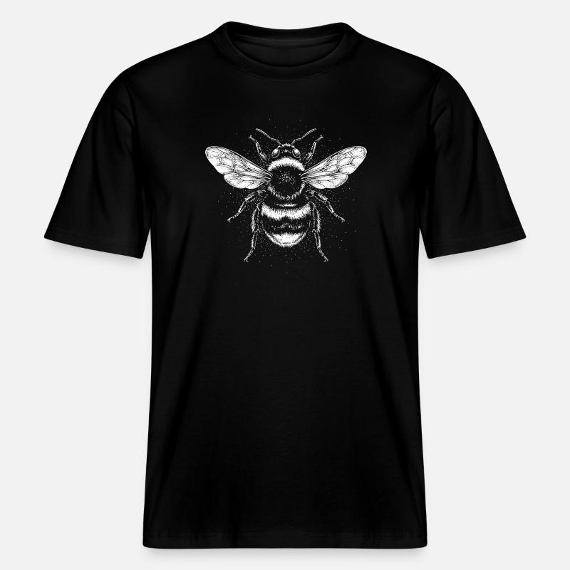 Conception monochrome de l’insecte abeille -  T-shirt unisexe RELAXED FIT en coton bio - noir