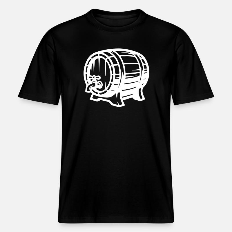 Bierfass Symbol Bier - RELAXED FIT Unisex Organic T-Shirt - Schwarz