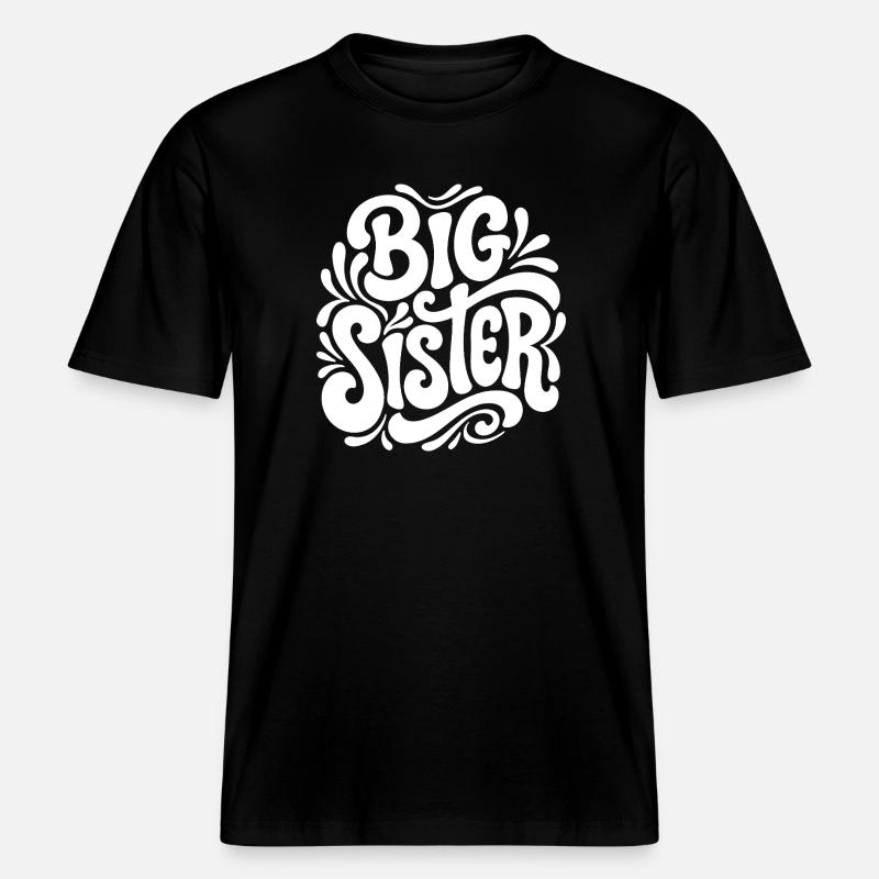 Big Sister Psychedelic Splash -  T-shirt unisexe RELAXED FIT en coton bio - noir