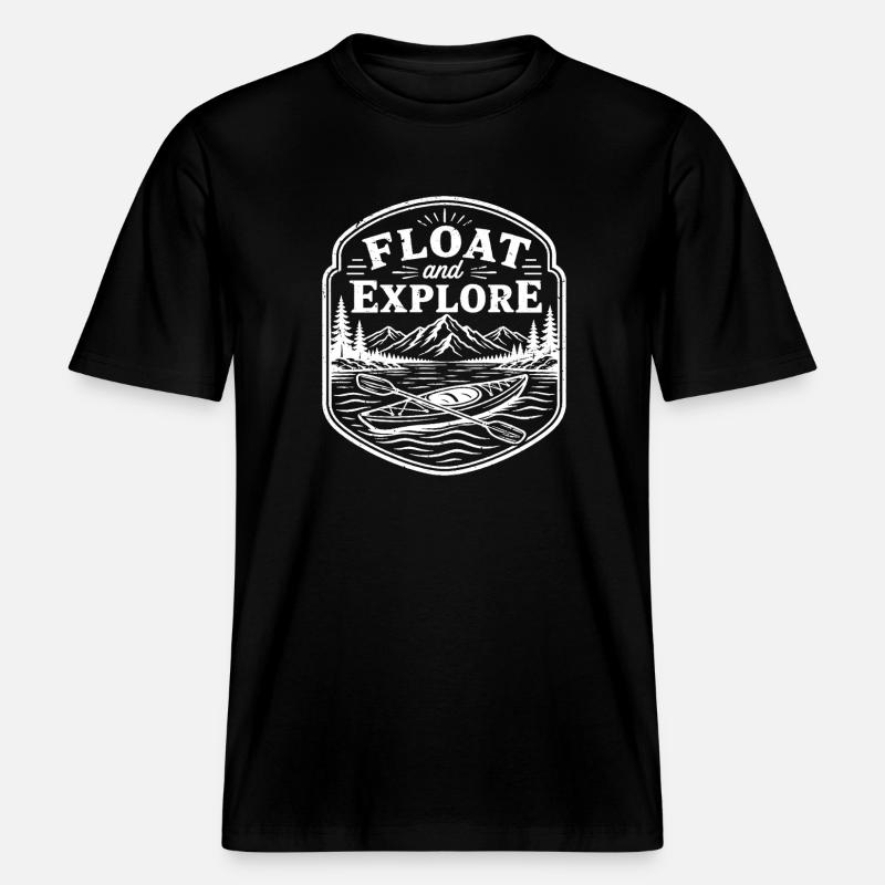 float and explore -  RELAXED FIT Unisex Organic T-Shirt - Schwarz