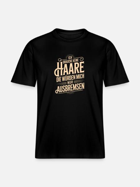 Glatze Glatzkopf Glatzenträger Geschenk - RELAXED FIT Unisex Organic T-Shirt - Schwarz