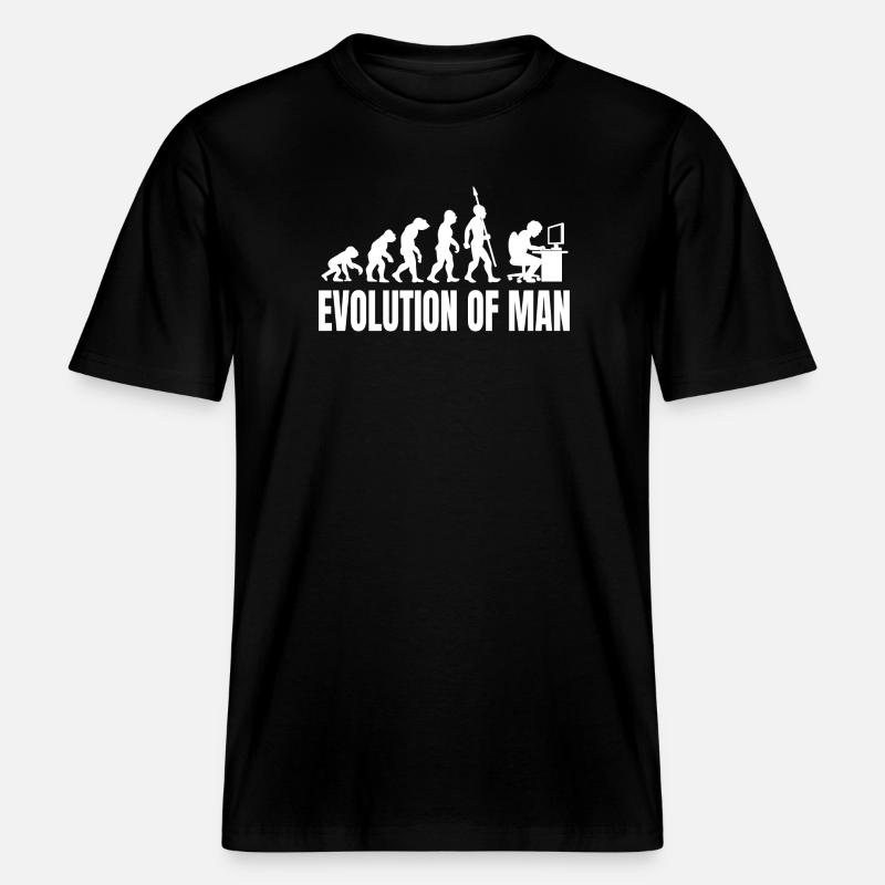 Programmer Computer Freak Evolution Retro - RELAXED FIT Unisex Organic T-Shirt - black
