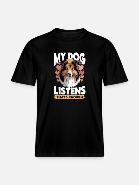 Shetland Sheepdog Sheltie Dog Breed -  RELAXED FIT Unisex Organic T-Shirt - black