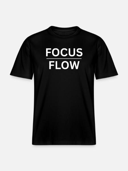 Focus & Flow - Minimalist Edition - RELAXED FIT Unisex Organic T-Shirt - Schwarz