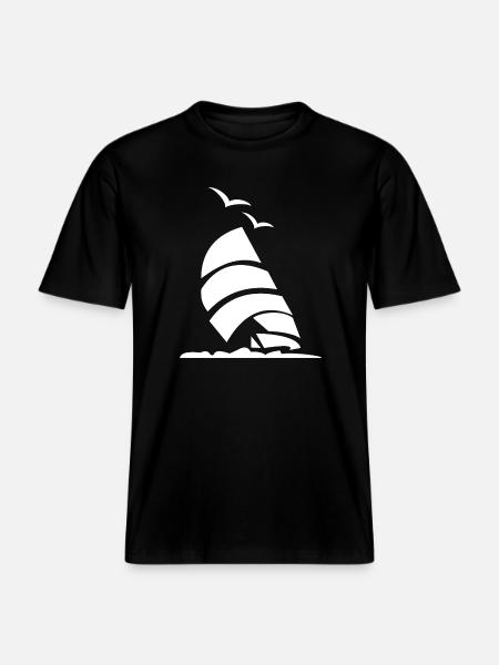 Sailboat Sailor Captain - RELAXED FIT Unisex Organic T-Shirt - black