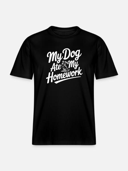 Mon chien a mangé mes devoirs - T-shirt unisexe RELAXED FIT en coton bio - noir