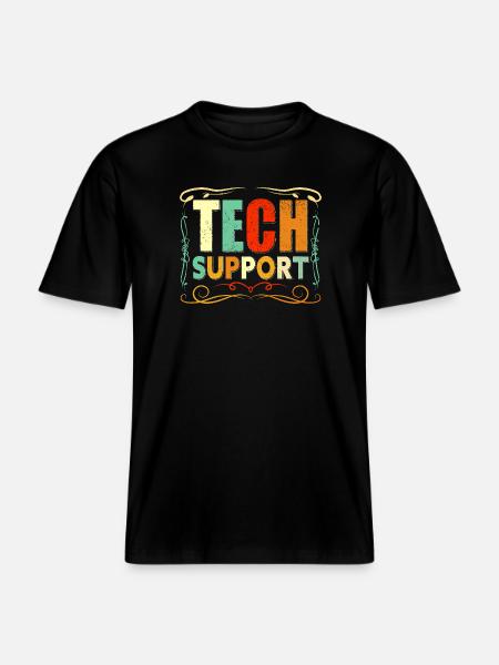 Tech Support Buntes Retro -  RELAXED FIT Unisex Organic T-Shirt - Schwarz
