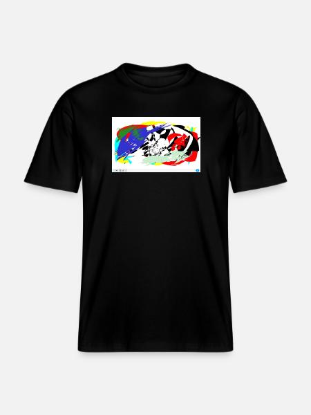 Farbschlachten Linien - RELAXED FIT Unisex Organic T-Shirt - Schwarz