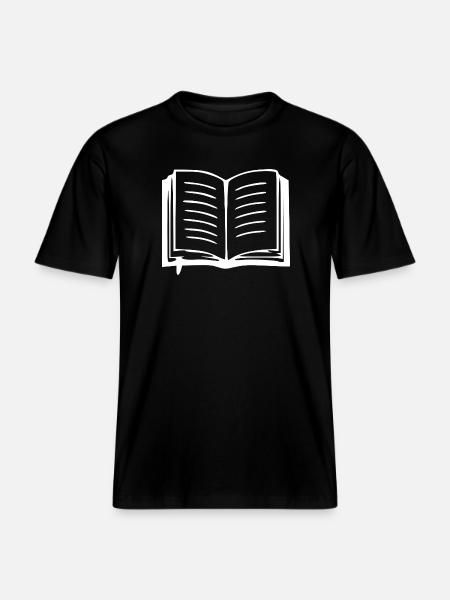 Buch Bücher lesen Geschenk -  RELAXED FIT Unisex Organic T-Shirt - Schwarz