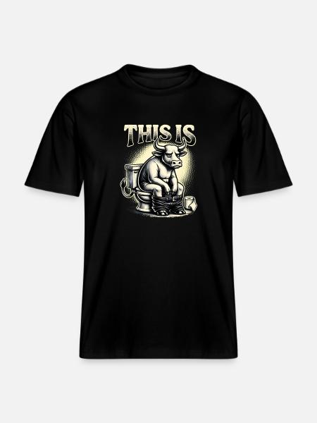 C’est de l’humour de toilettes à la connerie -  T-shirt unisexe RELAXED FIT en coton bio - noir
