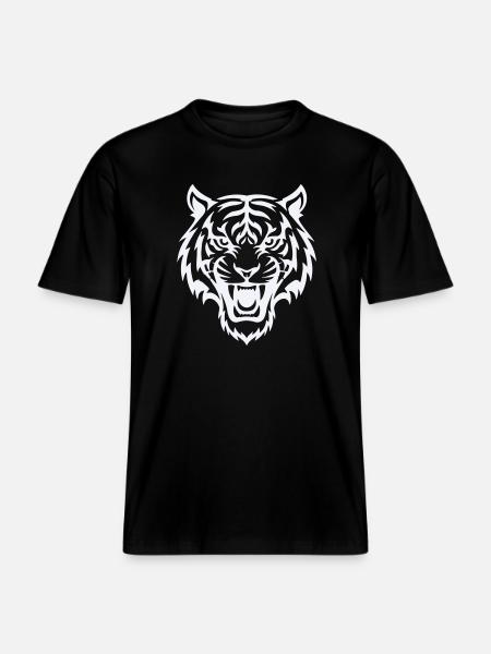 Stylized tiger head pattern - RELAXED FIT Unisex Organic T-Shirt - black