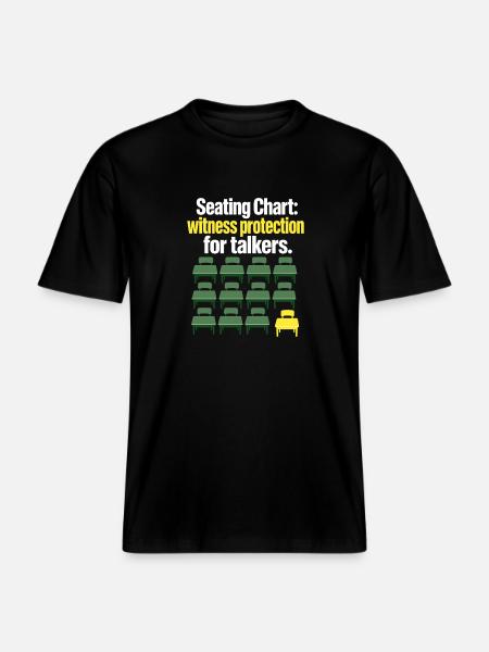 Lustiger Lehrersitzplan Zeugenschutzwitz -  RELAXED FIT Unisex Organic T-Shirt - Schwarz