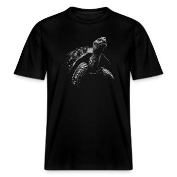 Schildkröte -  RELAXED FIT Unisex Organic T-Shirt - Schwarz - Vorne - Alina (178cm) & Michal (187cm)