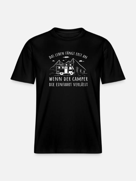 Camper verlässt die Einfahrt -  RELAXED FIT Unisex Organic T-Shirt - Schwarz