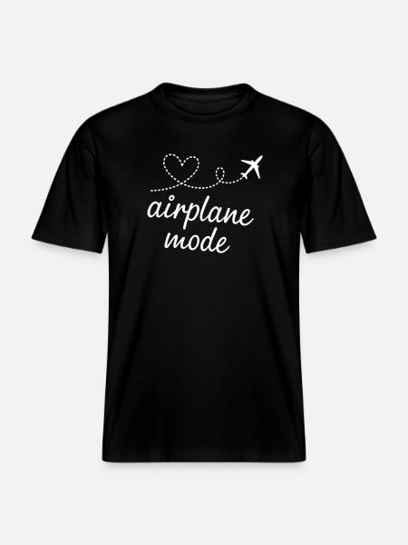 Mode Avion Heartline - T-shirt unisexe RELAXED FIT en coton bio - noir