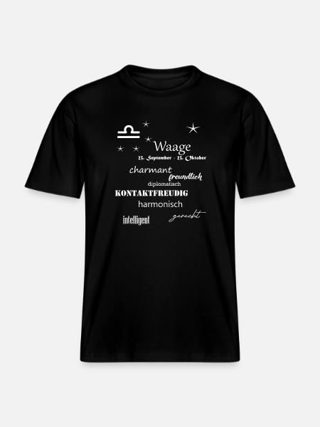 Waage_Sternzeichen -  RELAXED FIT Unisex Organic T-Shirt - Schwarz