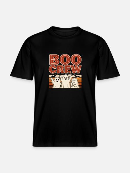 Ghost Halloween – Boo Crew - RELAXED FIT Unisex Organic T-Shirt - black