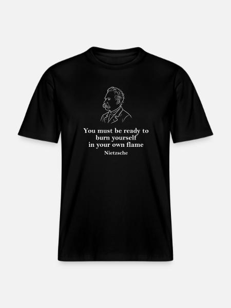 Nietzsche Quote -  RELAXED FIT Unisex Organic T-Shirt - black