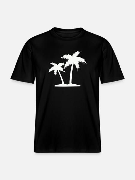 Palm Island Silhouette -  RELAXED FIT Unisex Organic T-Shirt - black