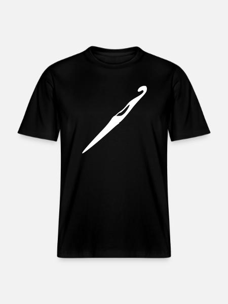Crochet Crochet Hook Gift - RELAXED FIT Unisex Organic T-Shirt - black