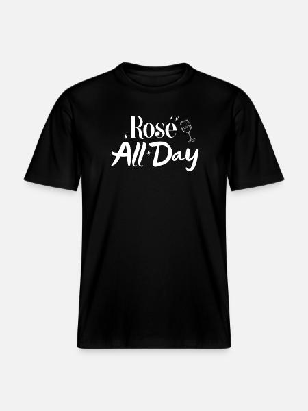 Rosé all day - RELAXED FIT Unisex Organic T-Shirt - black