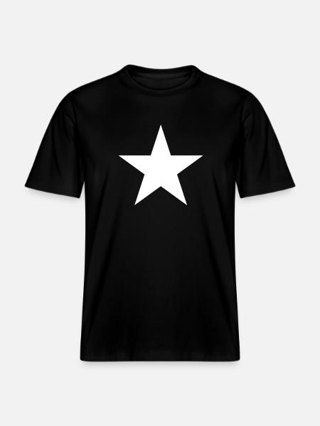 white star, white star - RELAXED FIT Unisex Organic T-Shirt - black