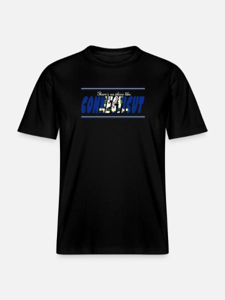 Connecticut Pride Blue Flag - RELAXED FIT Unisex Organic T-Shirt - black