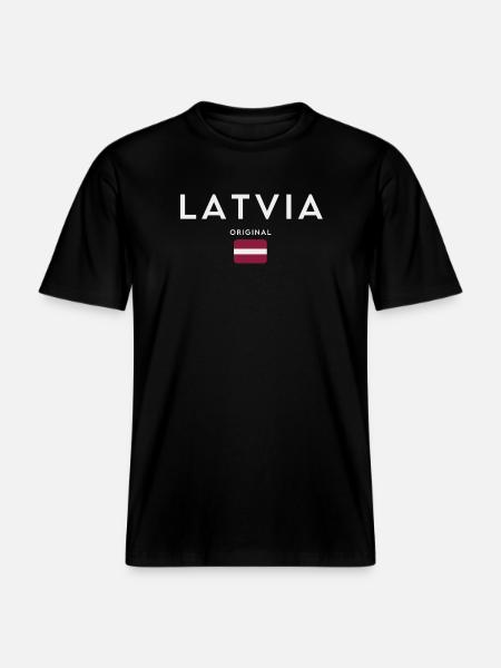 Latvian flag, Latvian pride -  RELAXED FIT Unisex Organic T-Shirt - black