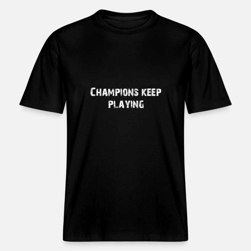 LES CHAMPIONS CONTINUENT DE JOUER -  T-shirt unisexe RELAXED FIT en coton bio - noir